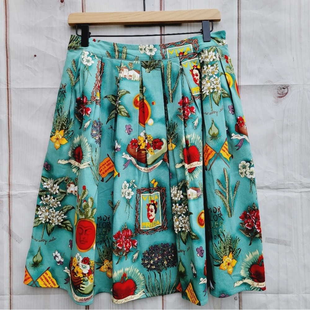 EUC Grace Karin A-Line Skirt with Colorful Print